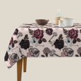 thumbnail image 3 of Wukai Retro Red Black Roses Waterproof Tablecloth for Kitchen Dining, Fits Square Tables for 2-4 Seats -60"x60", 3 of 7