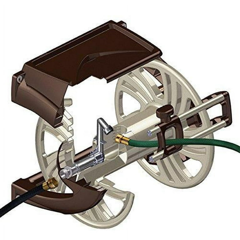 Ames Neverleak 225 ft. Wall Mount Autowinder Brown Hose Cart with