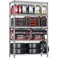 thumbnail image 1 of M MZG Unidad de Almacenamiento de Metal Resistente de 5 Niveles (Cromo, 17.7" D x 47.2" W x 72.3" H, Capacidad de 1750 lbs), Organizador de Estante de Alambre de Acero Ajustable para Garaje, Cocina,, 1 of 7