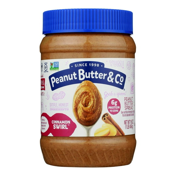 Peanut Butter & Co - Beurre d'Arachide Tourbillon à la Cannelle - Caisse de 6-16 OZ