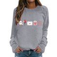 thumbnail image 2 of Gibobby Temperamento Pullover Top Blusa de manga larga con cuello redondo y estampado del día de San Valentín para mujer (estilo 05)(Morado, XL), 2 of 4
