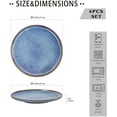 thumbnail image 2 of Ceramic Dessert Plates Set of 4 - 8.25 Inch Round Stoneware Dinnerware for Kitchen, Dishwasher & Microwave Safe (Blue), 2 of 6