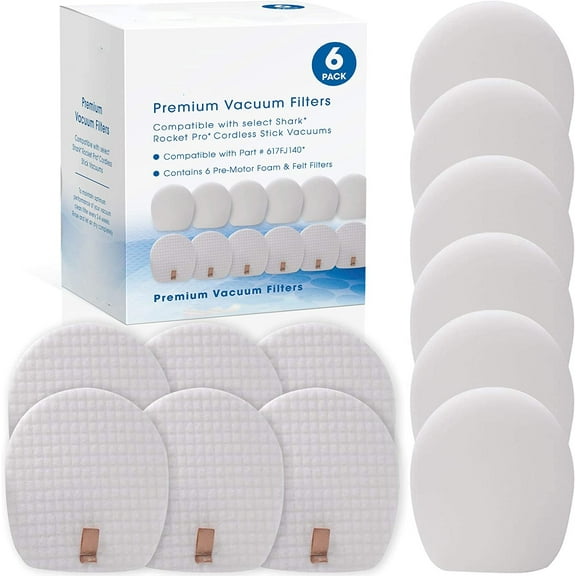 6X Vacuum Filter Replacement for Shark Rocket Pet Pro IX140 IX141 IX142 IZ140 IZ141C IZ142 IZ162H IZ362H IZ363HT IZ440H IZ462H IZ482H IZ483H UZ145 Cordless Stick Vac Filters,Compare to Part 617FJ140