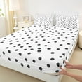 thumbnail image 3 of Manfei Cute Polka Dot Full Size Sheets,Geometric Circle Dot Bed Sheets,White Black Sheet Sets For Girls,Ultra Soft Home Decor,4 Pieces, 3 of 7