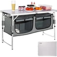 thumbnail image 1 of VEVOR Portable Camp Kitchen, Height Adjustable, Easy Assembly Foldable Table with Portable Bag, MDF Surface, Perfect for Outdoor Picnics, Barbecues, Camping, and RV Trips, 1 of 9