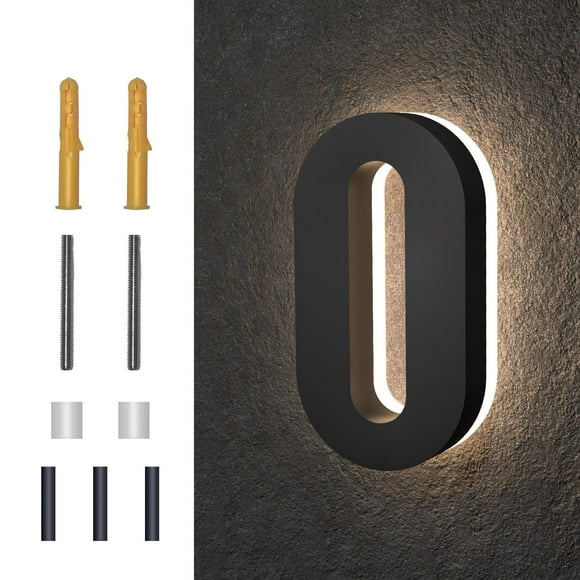 Números de Casa LED MIDIT Acero Inoxidable Iluminados Retroiluminados 7 Pulgadas