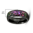 thumbnail image 3 of Metal Masters Mens Tungsten Ring Multi-color Crushed Opal Abalone Dome Wedding Band Simulated Black 8mm, 3 of 5