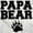 White, variant on Papa Bear Dad Father's Day Pawprint Men's Graphic T Shirt Tees Brisco Brands X