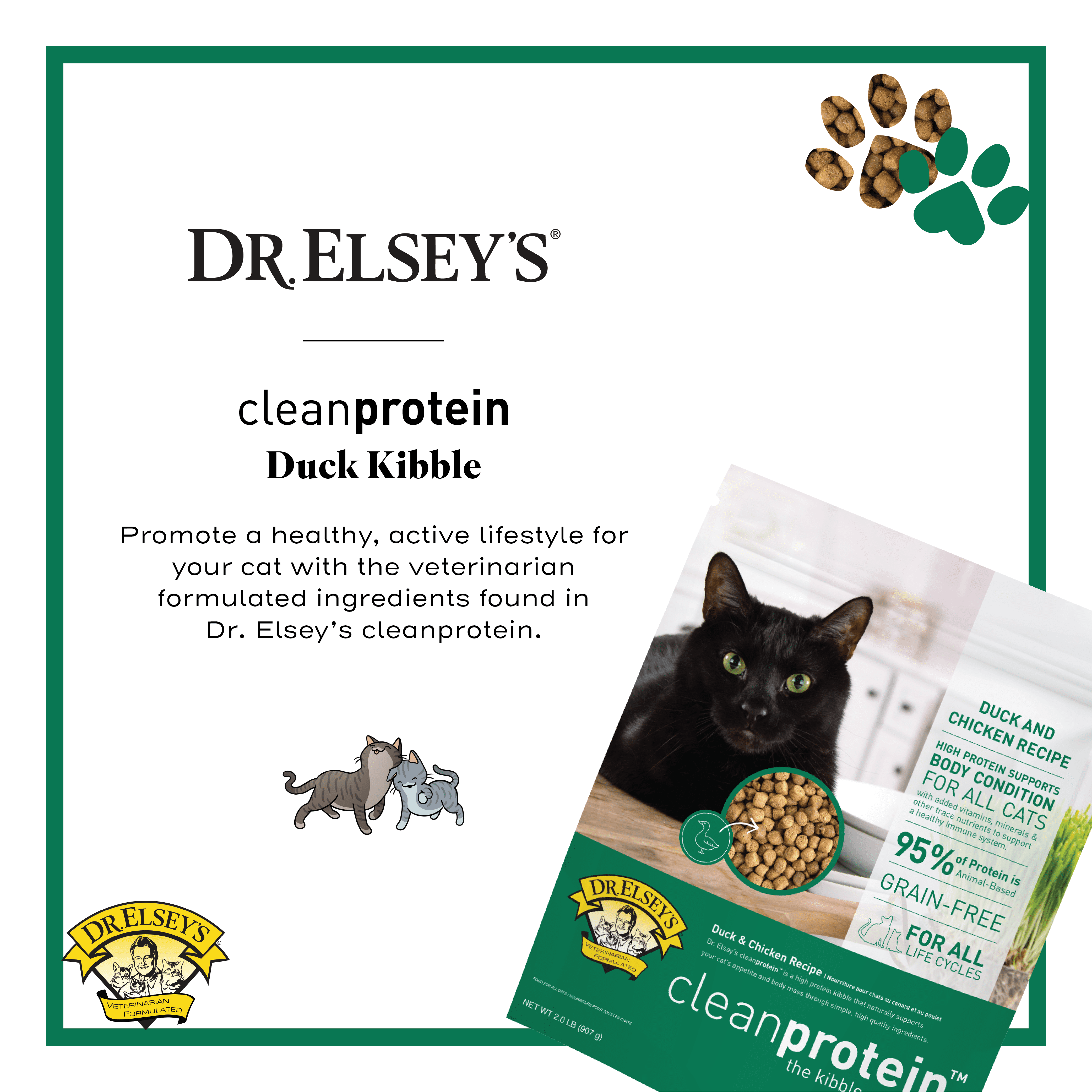 Dr. Elsey's cleanprotein Grain-Free Duck Flavor Dry Cat Food for All Life Stages 6.6 lb. Bag