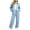 Light Blue, variant on Jerdar Womens 2 Piece Sweat Sets Collared Zip Jacket Wide Leg Sweatpants Oversized Side Pockets Spring Fall Airport Travel Outfits L