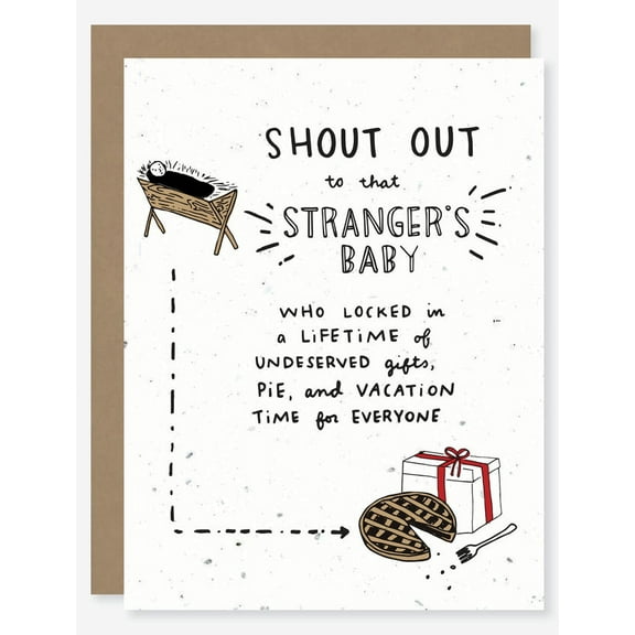 Funny Greeting Card for New Parents – “Shout Out to That Stranger's Baby” Design – Perfect for Celebrating New Arrivals, Baby Showers, and Family Gatherings