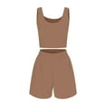 thumbnail image 4 of Conjunto de dos piezas de verano para mujer: top corto sin mangas y pantalones cortos de cintura alta, encaje de nailon y spandex, para todo tipo de cuerpos, 4 of 4