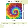 thumbnail image 2 of Colorful Tie Dye Pattern Square Fitted Tablecloth with Elastic Edge,Square Table Cover,Washable Elastic Table Cover for Home Kitchen Party Decor 34"x34", 2 of 6