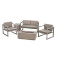 thumbnail image 6 of Keith Outdoor 5 Piece Aluminum Chat Set with Fire Pit and Tank Holder, Silver, Khaki, Light Gray, 6 of 14