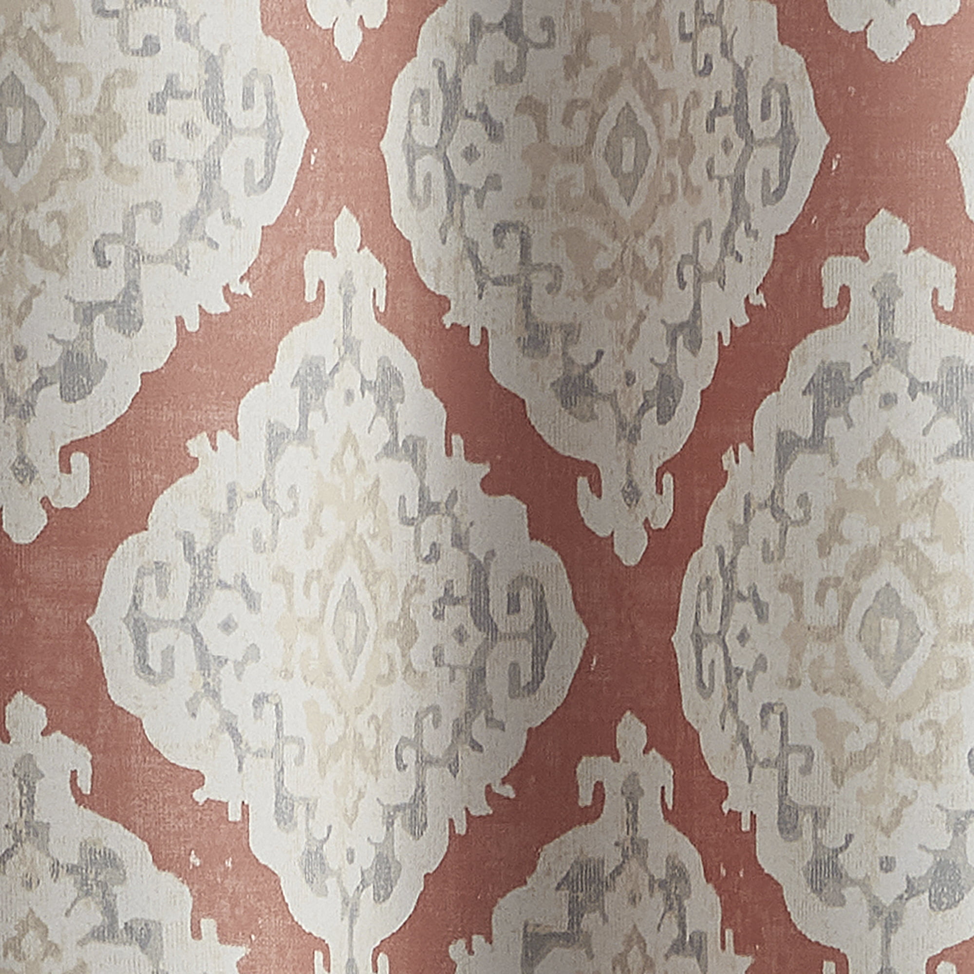 Mainstays Room Darkening Grommet Curtain Panel Pair, Set of 2, Ikat Terracotta, 30"W x 63"L
