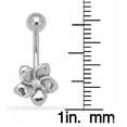 thumbnail image 2 of Solid 14k Yellow or White Gold 14G Cubic Zirconia Plumeria Flower Belly Button Ring Body Piercing Ring for Women, 2 of 2