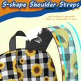 thumbnail image 5 of Sunflower and Gingham Black Pattern 17" Waterproof Oxford School Backpacks for Teens, S-Shape Padded Straps, for School, Travel, Hiking, Camping, 5 of 5