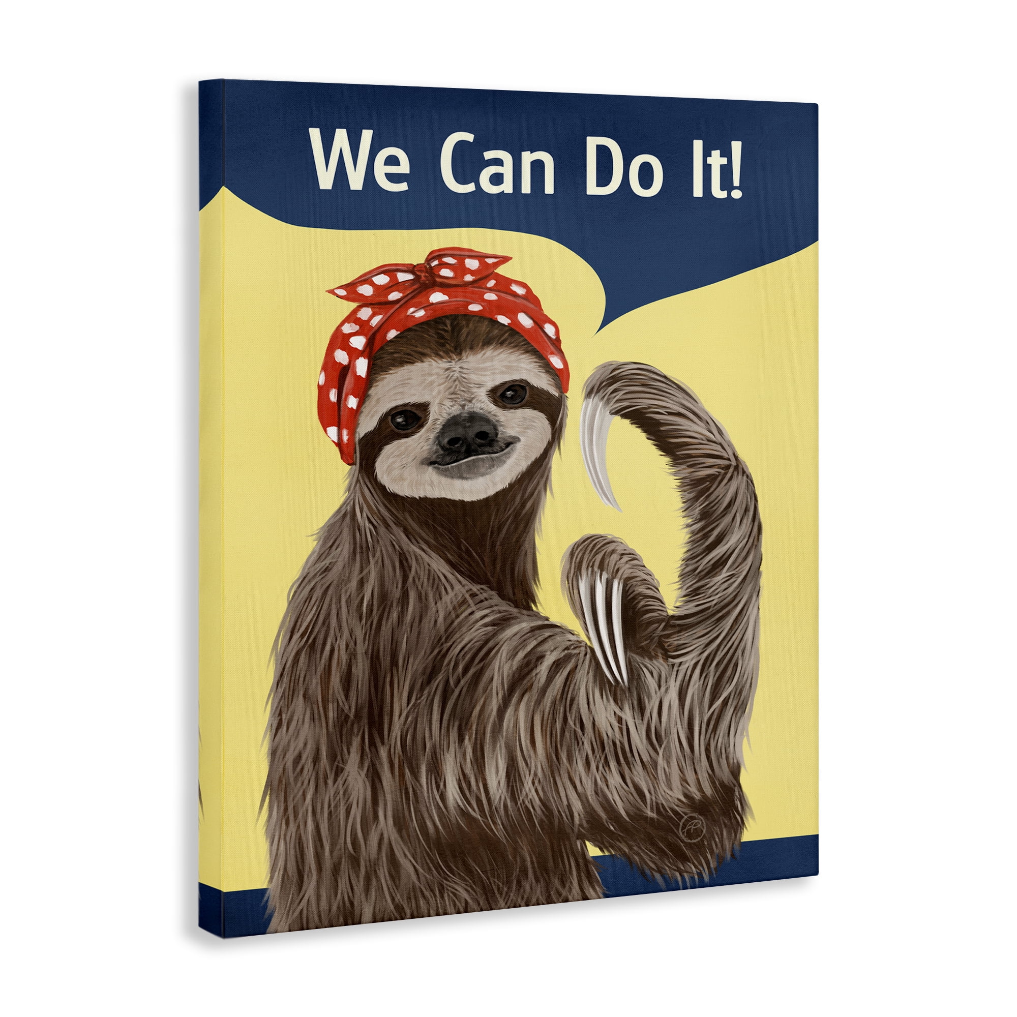 Stupell Industries We Can Classic Sloth Novelty & Humor Painting Wrapped Canvas Art Print Wall Art, 36 x 48
