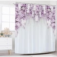 thumbnail image 3 of Bridal Floral Romantic Shower Curtain for Bathroom Decor 72Wx72H Elegant Wedding Flower Purple Rose Blossom Women Girl Spring Art Printed Fabric Polyester Waterproof 12 Pack Plastic Hooks, 3 of 6