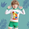 thumbnail image 5 of Baozhu 2Pcs Toddler Boys Rashguard Swimsuit Set,Kids Long Sleeve Cartoon Print Bathing Suit Swimwear,4-8 Years, 5 of 8