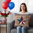 thumbnail image 2 of 2 Pack Outdoor Waterproof Throw Pillows,American Star Stripe USA Flag Decorative Square Pillow Case Patio Pillows for Chair Couch Sofa 16x16in, 2 of 9
