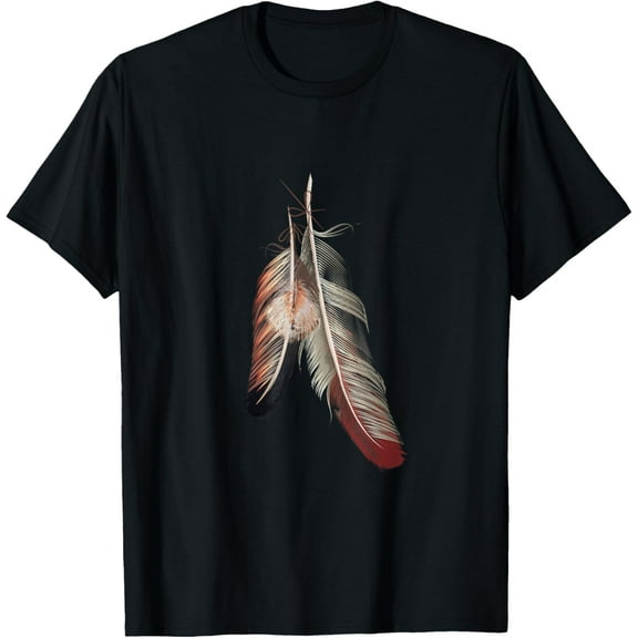 Indigenous American Native Tribal Headdress Feathers T-Shirt men and women can wear, black, white, gifts.
