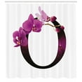 thumbnail image 3 of Ambesonne Letter O Shower Curtain, O Alphabet and Orchid, 69"Wx75"L, Fuchsia Black, 3 of 3