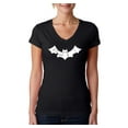 thumbnail image 1 of LA Pop Art Women's Word Art V-Neck T-Shirt - BAT - BITE ME, 1 of 2