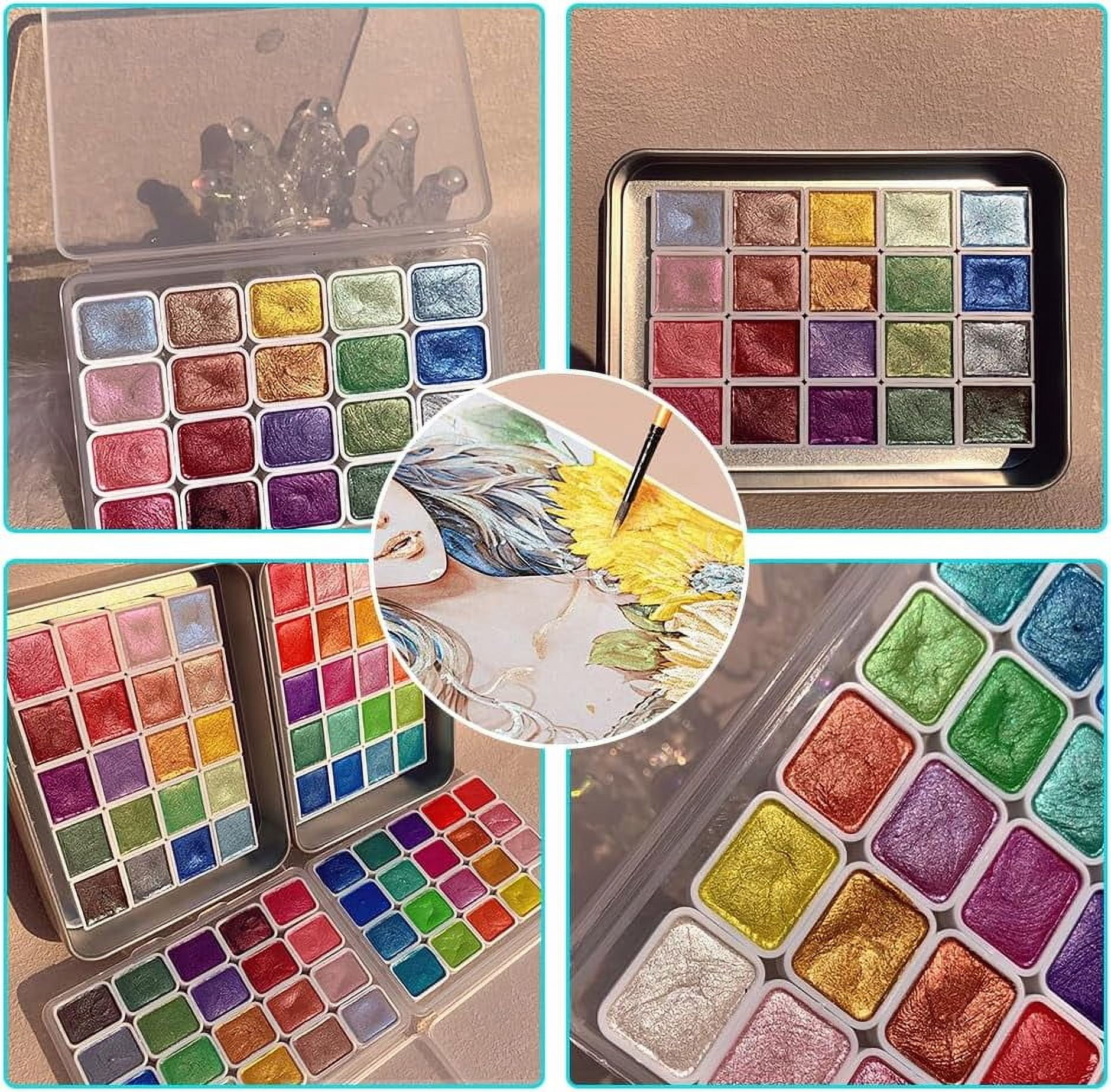 2025 Upgrade Color Shifting Watercolor Paint, 20 Colors Watercolor Painting Set, Shifting Watercolor Painting Set, Water Colour Solid Paint Box for Kids Adults Beginners Artists (#B 1ml)