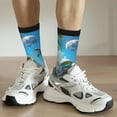 thumbnail image 6 of Rateoe Astronaut Tropical Dolphin for Women Casual Calf Socks - Cute Crew Socks - Thin Soft Above Ankle Socks Size 5-11, 6 of 6