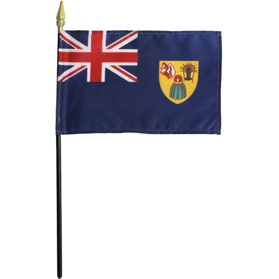 Turks and Caicos - 4"X6" Stick Flag