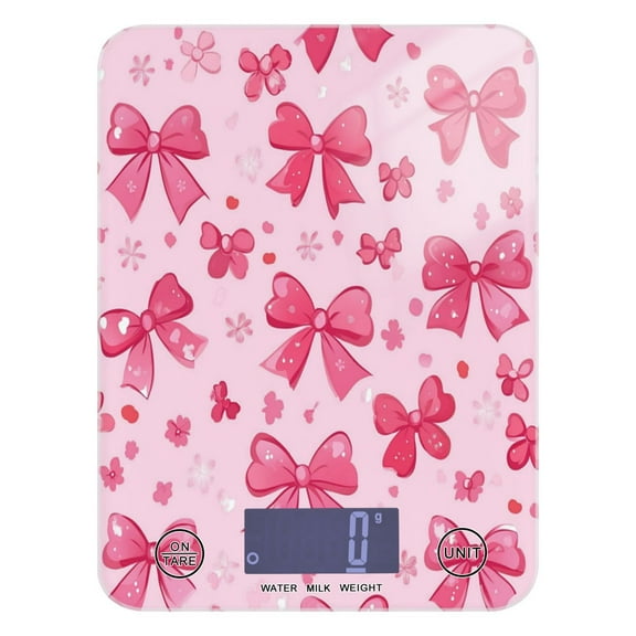 Pink Cute Bows Food Scale Digital Kitchen Scale Waterproof Grams Ounces lbs for For Baking and Cooking