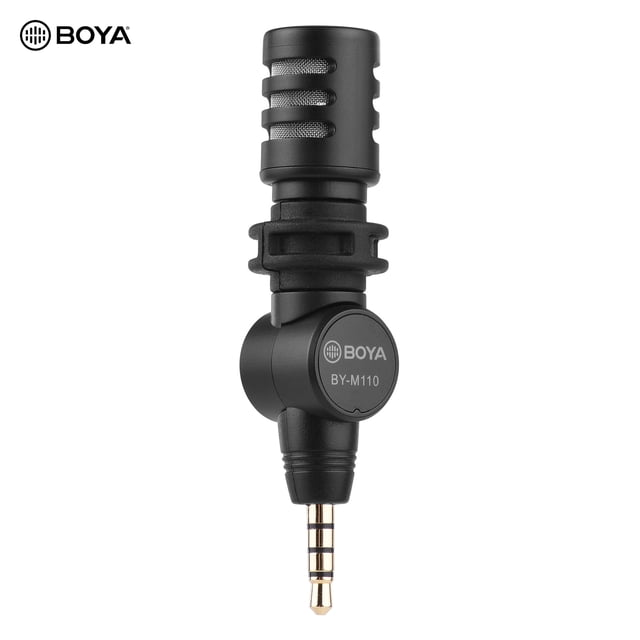 BOYA BY-M110 Mini micrófono de condensador omnidireccional Conector TRRS de 3,5 mm 180 °