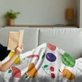 thumbnail image 3 of Fruits and Vegetables Soft Flannel Fleece Throw Blanket, Symmetrically Aligned Various Diet Nutrition Tasty and Colorful, Cozy Plush for Indoor and Outdoor Use, 50" x 70", Multicolor, by Ambesonne, 3 of 5