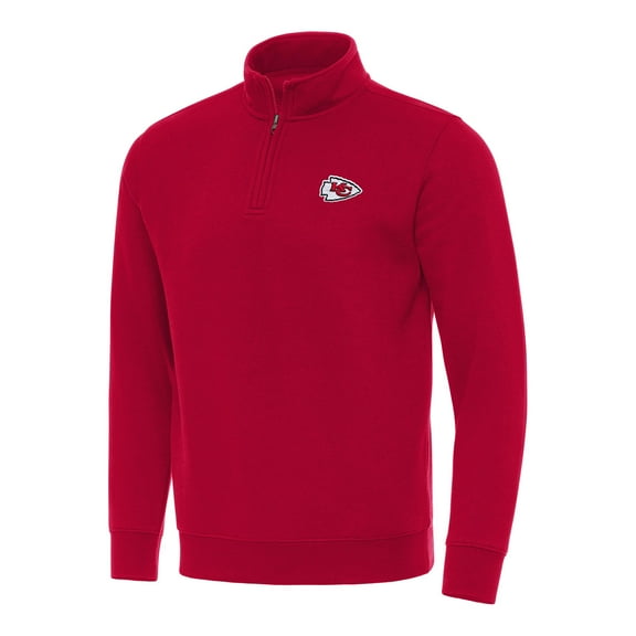 Men's Antigua Red Kansas City Chiefs Victory Quarter-Zip Pullover Top