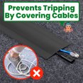 thumbnail image 4 of Triani 6.6ft - 5/8" Hook and Loop Cable Sleeve Cable Grip Floor Cover Cable Protector Management Reversible Flexible Cable Sleeve Wrap Cover for Computer TV Desk Home, 4 of 7