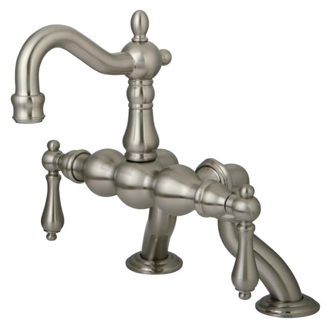 Kingston Brass Vintage 7-Inch Spread Wall Mount Tub Filler With Hand Shower - Polished Chrome