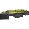 thumbnail image 2 of Modway Convene 7 Piece Outdoor Patio Sectional Set in Espresso Peridot, 2 of 9
