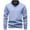 Light Blue, variant on Men's Color Block Two In One Shirt Long Sleeve Quarter Button Lapel Collar Solid Pullover Top Navy 3XL