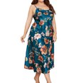 thumbnail image 2 of Vestido LARGO para Dormir, Entresa Floral Cómoda Correa de Espagueti Satén de Satén sin Mangas para Casa para Casa, 2 of 7