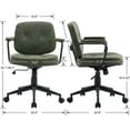 thumbnail image 2 of DUOMAY Retro Home Office Computer Desk Chair with Armrest, Modern Mid Back Swivel Task Chair Rolling Adjustable Office Guest Chair for Home Office, Green, 2 of 17