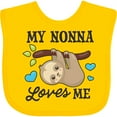 thumbnail image 3 of Inktastic My Nonna Loves Me with Sloth and Hearts Boys or Girls Baby Bib, 3 of 4