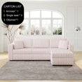 thumbnail image 2 of Newest 106.3" Soft 3-Person Sofa. Matches 30.7" Ottoman with Hydraulic Lift. Comfortable & Stylish. For Bedroom Light Pink., 2 of 8