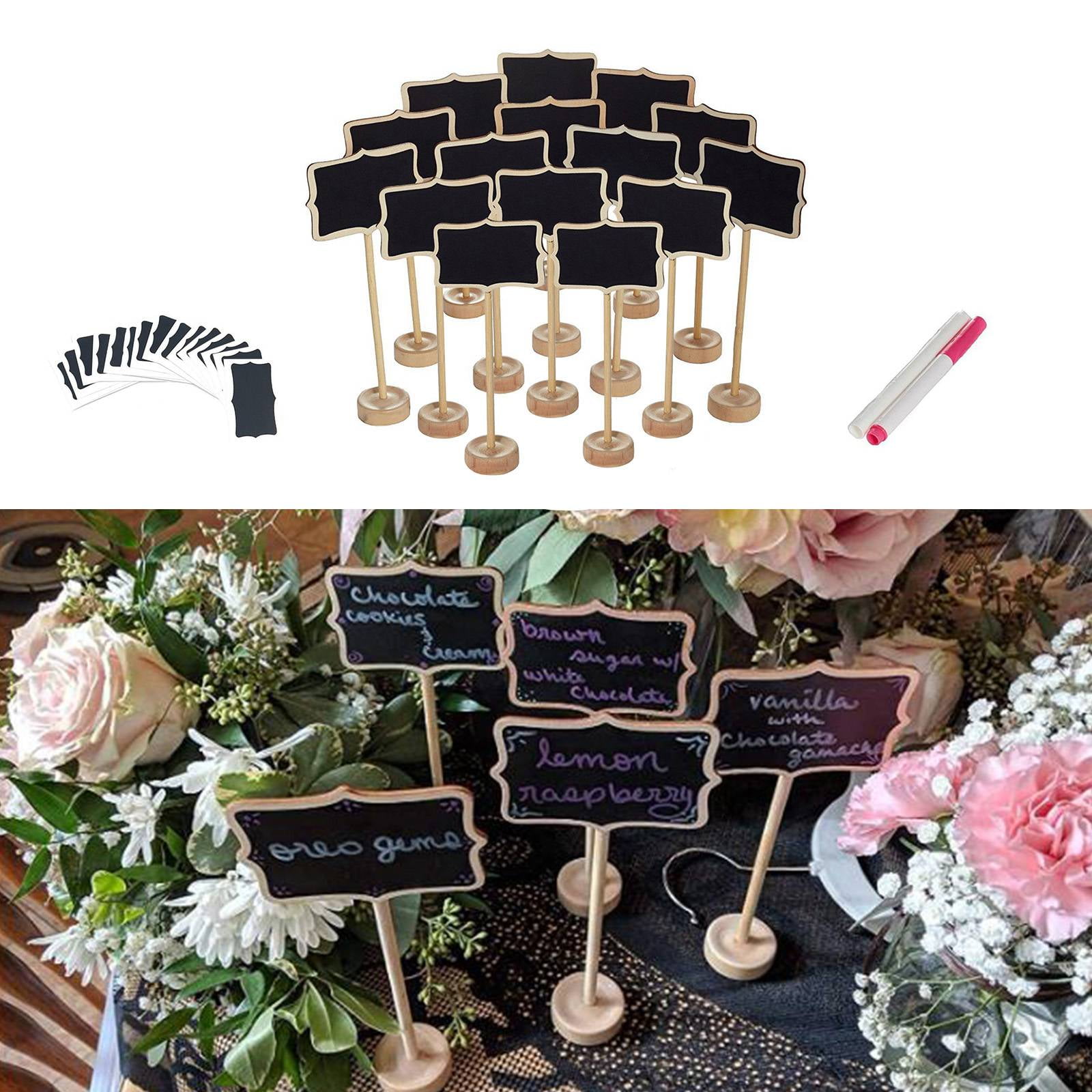 Reusable Mini Chalkboard Signs 30 Pcs in 3 Designs for Food Labels, Table  Numbers, and Place Cards Display, Small Blackboards for Weddings, Buffet