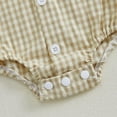 thumbnail image 3 of Generic Baby Plaid Romper Boys Girls Button Down Bodysuit Long Sleeve Lapel Neck Tops Festival Clothes for 0-18 Months, 3 of 7