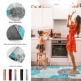 thumbnail image 5 of Kitchen Rugs and Mats 2 Pieces Bloom Sunflower Runner Rug Sets Teal Blue Blue Blooming Floral Soft Comfort Standing Kitchen Mats for Floor Absorbent Area Rugs Carpet Non Slip Cushioned Doormat, 5 of 9