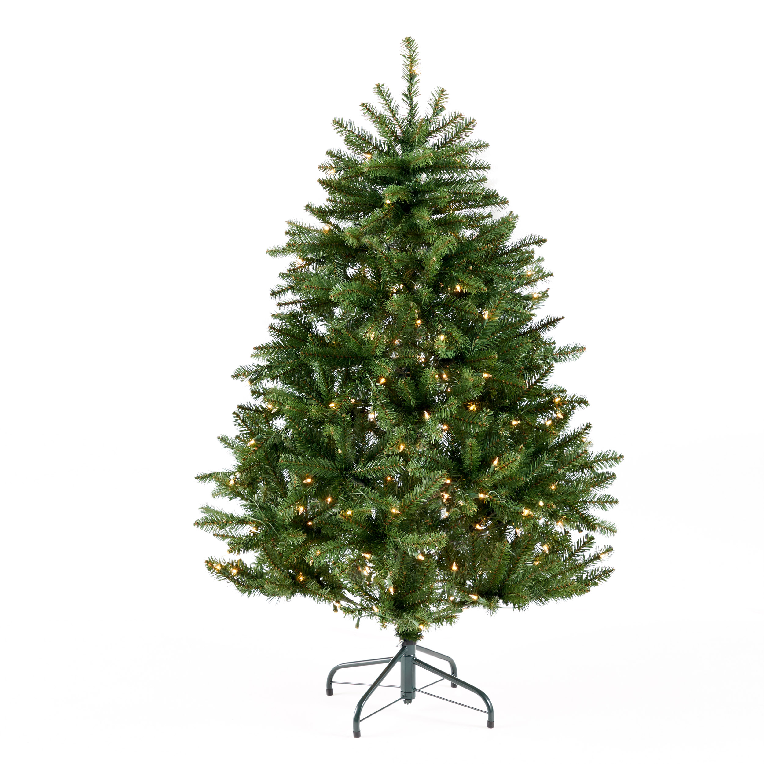 Noble House 4.5-foot Norway Spruce Pre-Lit Clear String Light Hinged Artificial Christmas Tree 