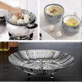 thumbnail image 4 of Foldable Steamer Basket Set, 2pcs Stainless Steel Legged Baskets, 14-23cm Diameter for Healthy Veggie, Food & Fruit Steaming, 4 of 5