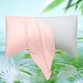thumbnail image 1 of Chenchen Cooling Side Sleeper Pillow Cases - Curved Rayon Derived from Bamboo Pillowcase Cover- Breathable Silky Soft Pillowcase for Hot Sleepers Hair and Skin, King Size 1 Piece, 20 * 36 Inches Pink, 1 of 1
