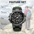 thumbnail image 5 of SKMEI Men's Watches Fashion Military Waterproof Big Face Digital Sport Watch with Dual Time Alarm LED Stopwatch, 5 of 9